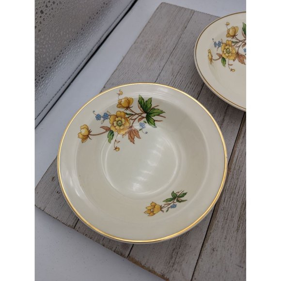 Vintage Set 4 Taylor Smith Taylor Dessert Bowl 5 3/8" Yellow Buttercups TST237 - Picture 3 of 8